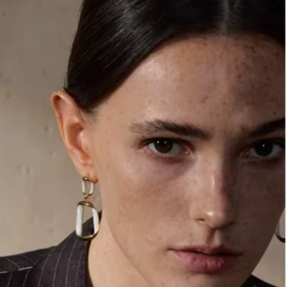 Women's Earrings, Shell Earrings, Unique Earrings, Women's Gold Jewelry, Gift - Picture 2 of 2